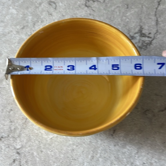 Laura Gates Ware Pottery, Yellow Gold Ceramic Fall Leave Design Decorative Bowl - Picture 10 of 11